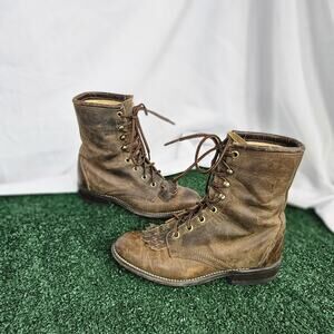 Laredo Roper Lace Up Boots Women’s Sz US 6 M Made In The USA
